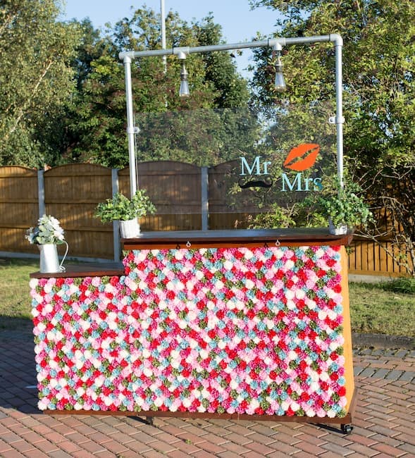 Rustic Bar Flower Wall