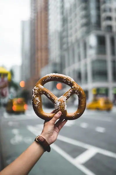 A salted pretzel