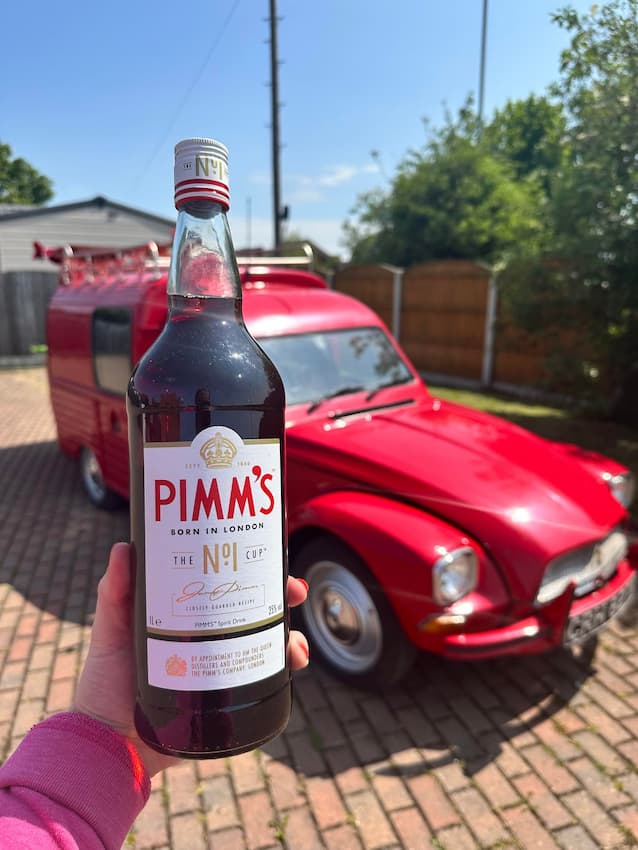 Little red pimms van