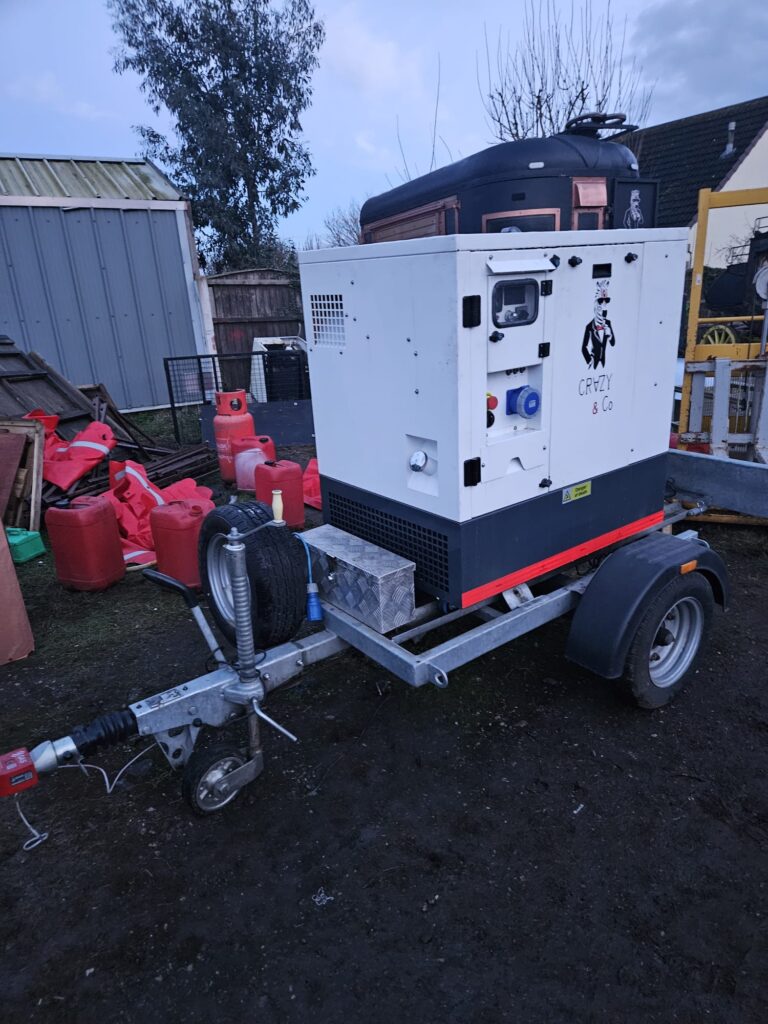 Generator mounted back on it's trailer