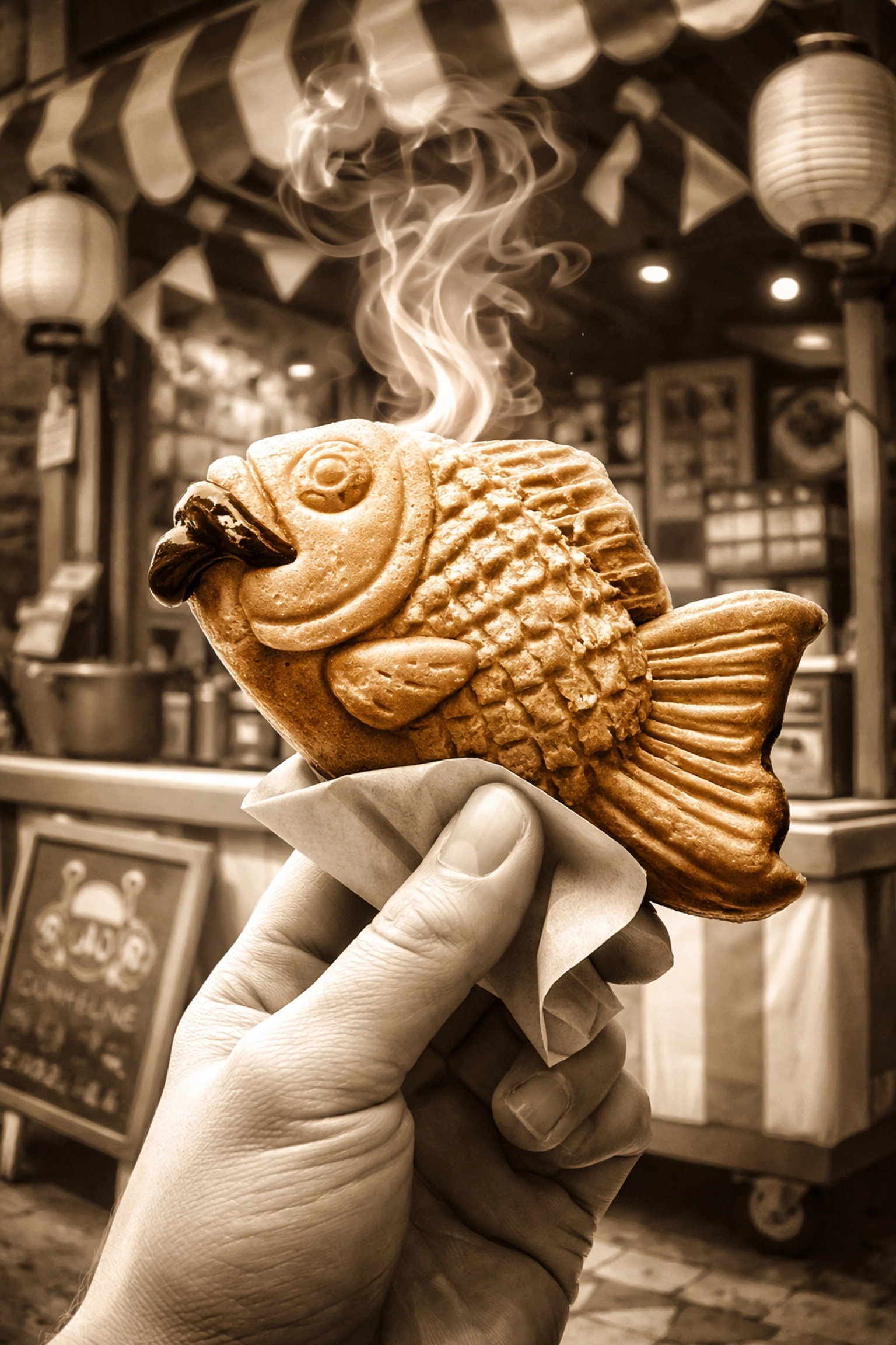 Taiyaki Fish Being Held