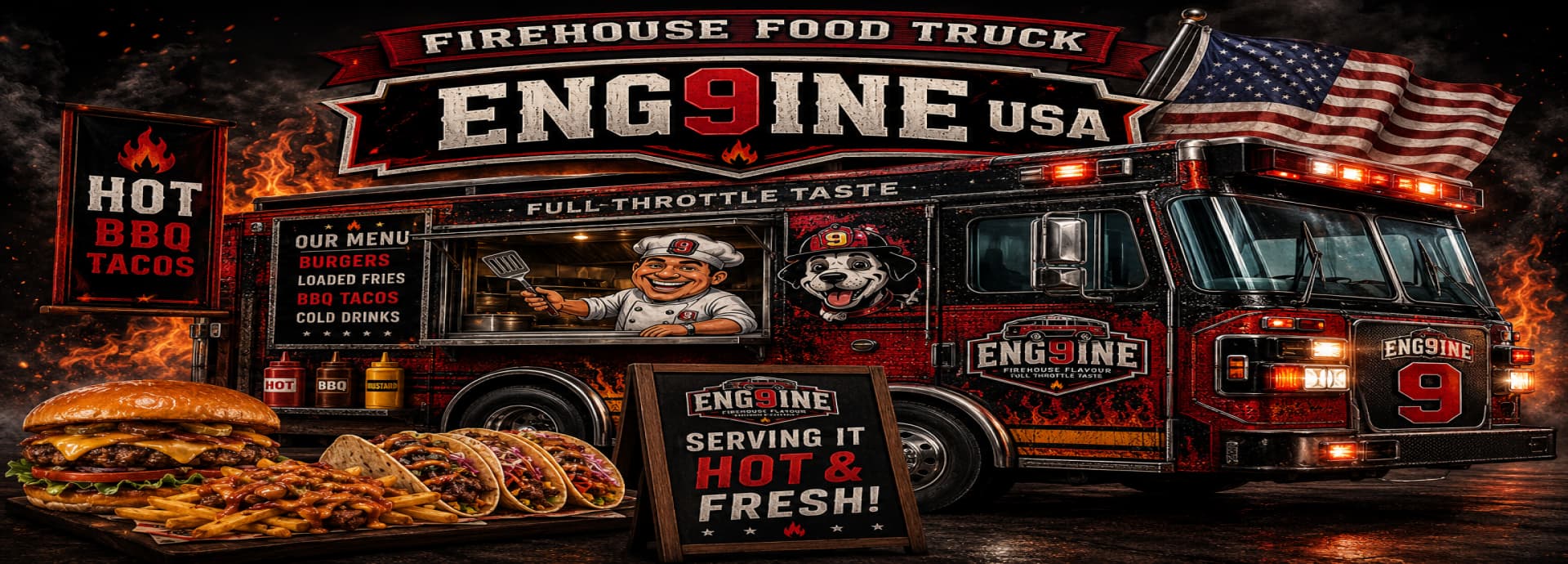 ENG9INE Fire Truck Food Truck Hire ENG9INE Fire Truck Food Truck Hire
